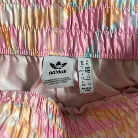 Adidas Originals Women’s Satin Wide Leg Pants Multicolor Pink Size Medium GL6423 - Picture 6 of 11